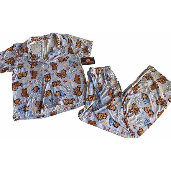 2 Pc Nickelodeon Garfield Nap Time PJ Pajama Set Women’s Sz M Soft Pants NEW - Picture 1 of 10